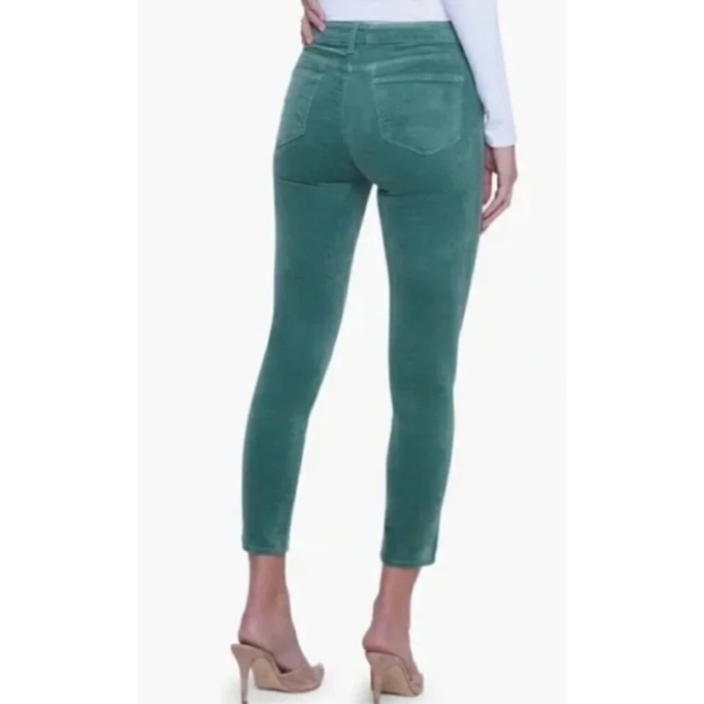 NWT L'AGENCE Margot Green Velvet Skinny Jeans Size 28 - Picture 2 of 7